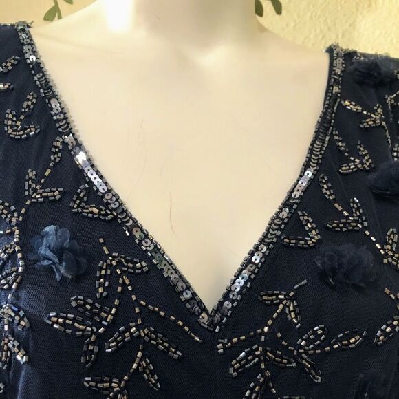 Pisarro Nights 3D Embellished Mesh A-Line Gown - Picture 5 of 8